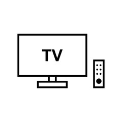 tv and remote control icon vector