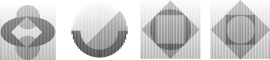 Art composition with lines .Modern art design .Design elements set .Transition speed lines .Bauhaus art style .Geometric shape. Wall art .