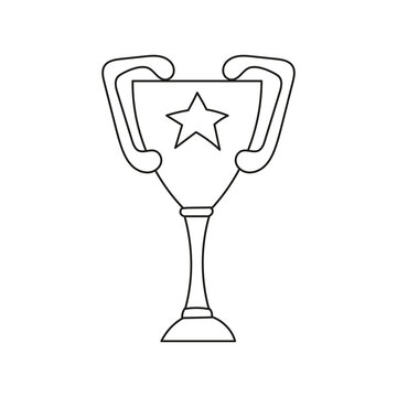 Winner cup winner attribute with star vector illustration doodle stile.