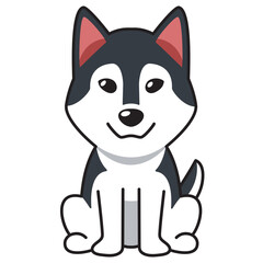 Cartoon character siberian husky dog for design.