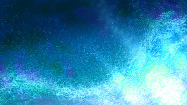 Texture of sea foam in the blue water, underwater ocean background