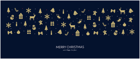 クリスマスの背景素材-手描き