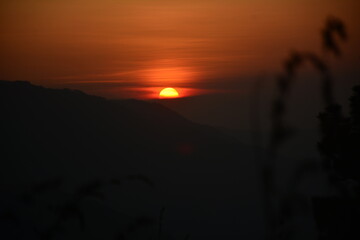 sunset in the mountains