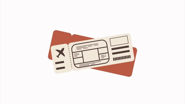 paper ticket flight travel animation