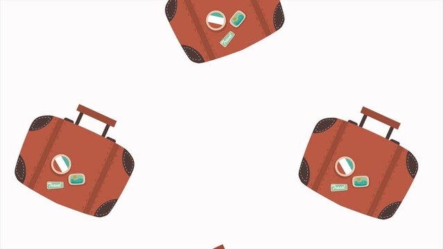 travel vacations suitcases pattern animation