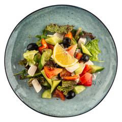 Portion of fresh greek salad