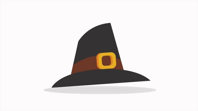 pilgrim hat autumn season animation