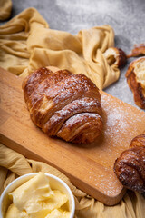 BUTTER CROISSANTS:
A 24-layer of butter and flour dough baked to perfection.
