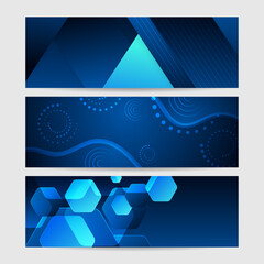 Minimal blue banner geometric shapes abstract modern background design. Design for poster, template on web, backdrop, banner, brochure, website, flyer, landing page, presentation, and webinar