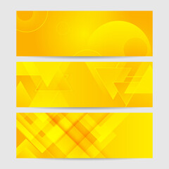 Modern orange yellow banner geometric shapes corporate abstract technology background. Vector abstract graphic design banner pattern presentation background web template.