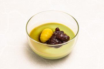 抹茶の和プリン　traditional Japanese Sweet taste desert