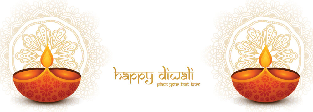 Happy diwali festival of lights banner background