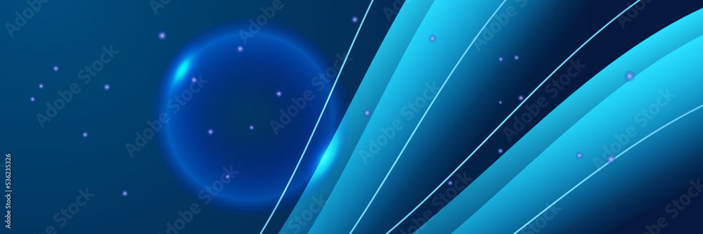 Wall mural modern abstract gradient blue banner background. vector abstract graphic design banner pattern prese