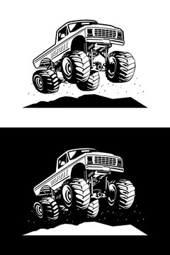 monster truck illustration design vector