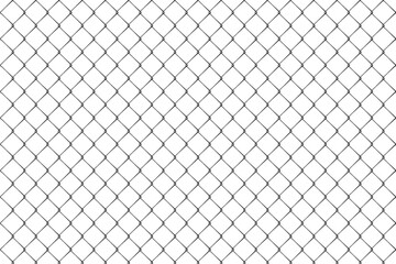 Metal wire fence chainlink isolated on white background