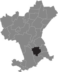 Black flat blank highlighted location map of the BEINUM DISTRICT inside gray administrative map of Salzgitter, Germany