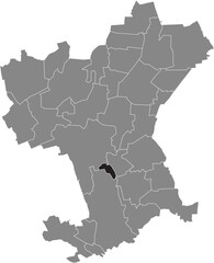 Black flat blank highlighted location map of the ENGERODE DISTRICT inside gray administrative map of Salzgitter, Germany