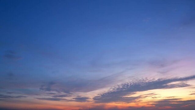 4K UHD : sky timelapse, Burning sky and shining, Red purple orange blue pink. Romantic colorful sky and sunrise clouds.
