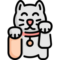 cat maneki neko luck icon