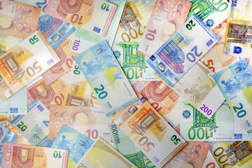 euro money background of banknotes European currency backgrounds of euros