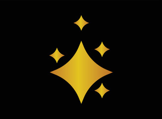 Gold shine icon vector isolated on white background.