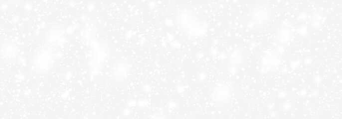 Abstract snowfall in heaven. Falling white snow winter on light grey sky background. Sweet pastel soft color