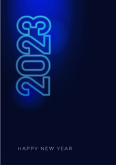 Happy New 2023 Year! 2023 typography logo design concept. Happy new year 2023 logo design. Minimalistic trendy backgrounds for branding, banner, cover, card