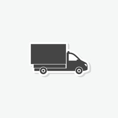 Small truck icon sticker isolated on white background