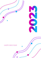 Happy New 2023 Year! 2023 typography logo design concept. Happy new year 2023 logo design. Minimalistic trendy backgrounds for branding, banner, cover, card
