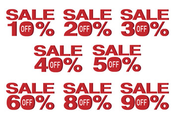 vector discount percent red banner and sale procent