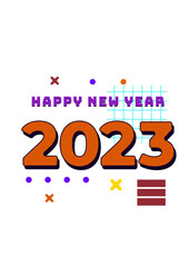 Creative concept of 2023 Happy New Year posters. Design templates with typography logo 2023 for celebration and season decoration. Minimalistic trendy backgrounds for branding, banner, cover, card