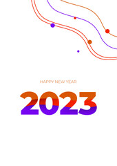 Creative concept of 2023 Happy New Year posters. Design templates with typography logo 2023 for celebration and season decoration. Minimalistic trendy backgrounds for branding, banner, cover, card