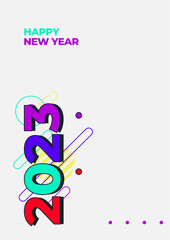 Happy New Year 2023 Greetings colorful poster design template