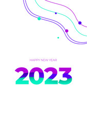 Happy New Year 2023 Greetings colorful poster design template