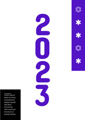 Luxury design happy new year 2023 with colorful number