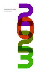 Luxury design happy new year 2023 with colorful number