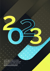 Happy new year 2023 poster template background