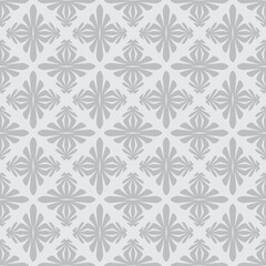 monochrome abstract floral geometric seamless pattern