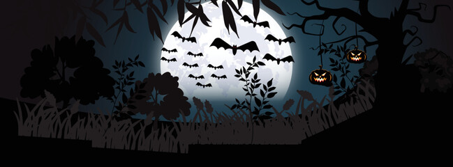 Gradient flat halloween social media cover template design.