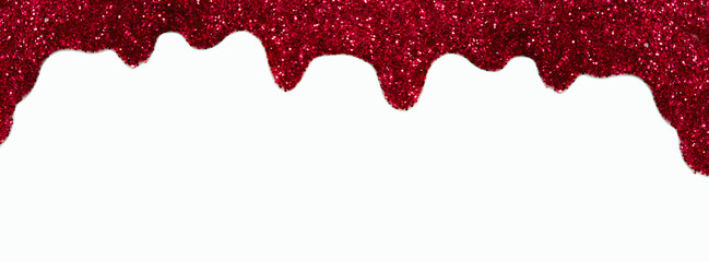 Banner with Shiny border made of glitter gel on a colored background. Christmas banner with copy space