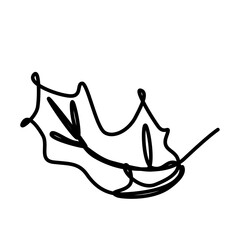 continuous one line illustration of maple autumn tree leaf in minimal design