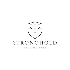 fortress castle shield logo design