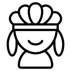 native american icon with solid line style. Suitable for website design, logo, app and UI.