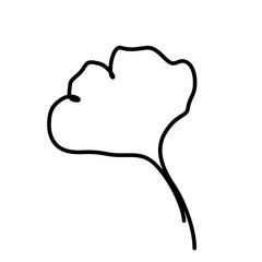 continuous one line illustration of ginkgo autumn fall tree leaf in minimal design