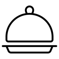 serving dish icon with solid line style. Suitable for website design, logo, app and UI.