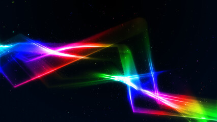 虹色　レインボー　発光　粒子　レンズフレア　プリズム　オーラ　波　波紋