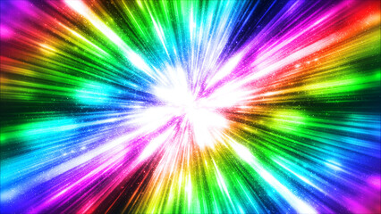 虹色　レインボー　発光　粒子