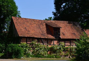 Fototapeta na wymiar Historical Farm in the Village Bothmer, Lower Saxony