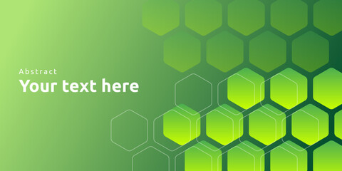 Technology green hexagon shape futuristic background