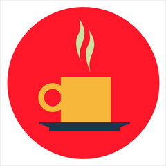 art illustration icon symbol logo of cup of hot coffee